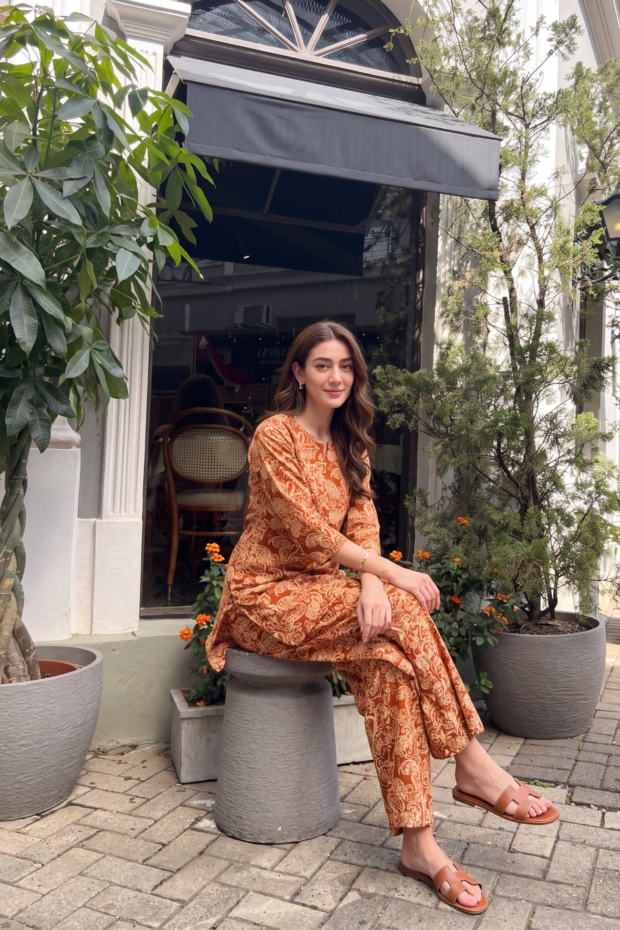 Terracotta Paisley Cotton Co-ord Set — image 7