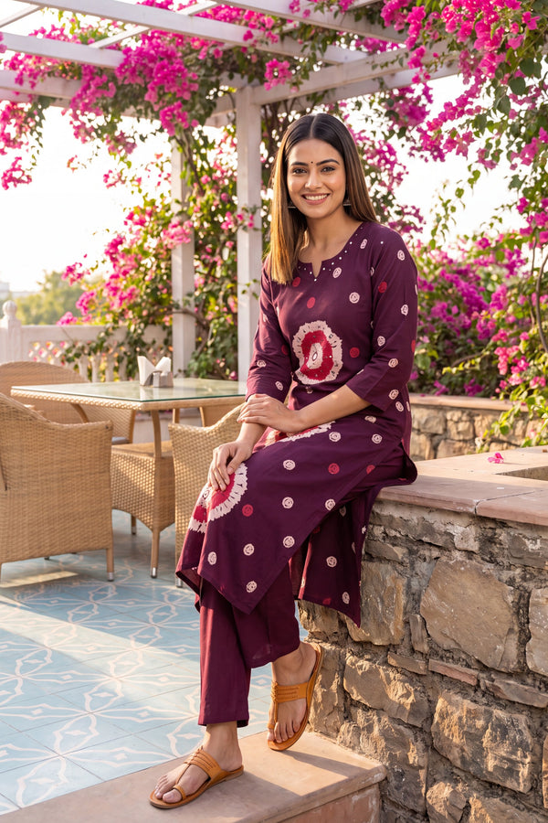 Violet Haven Cotton Dupatta Set