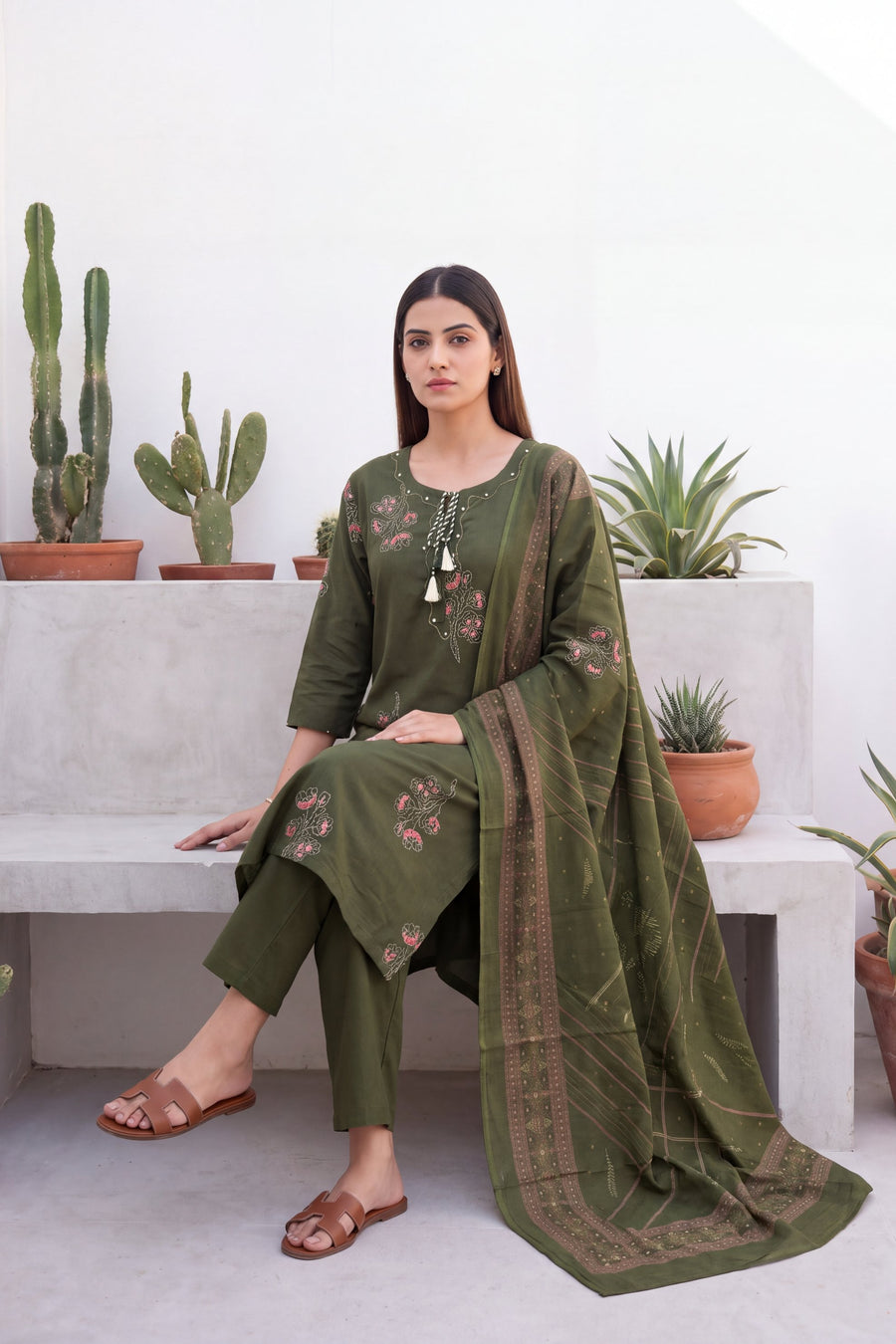 Pine Glade Cotton Dupatta Set — image 3