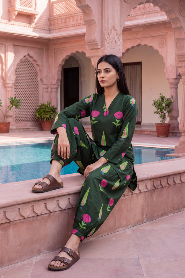 Jade Ripple Cotton Farshi Salwar Set
