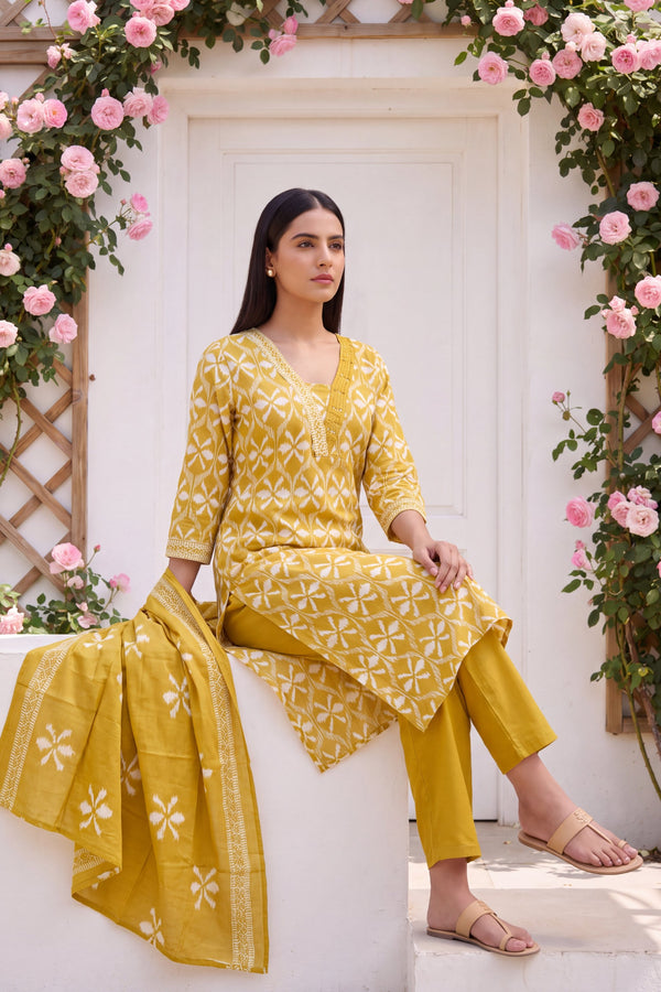 Sunbeam Glow Cotton Dupatta Set