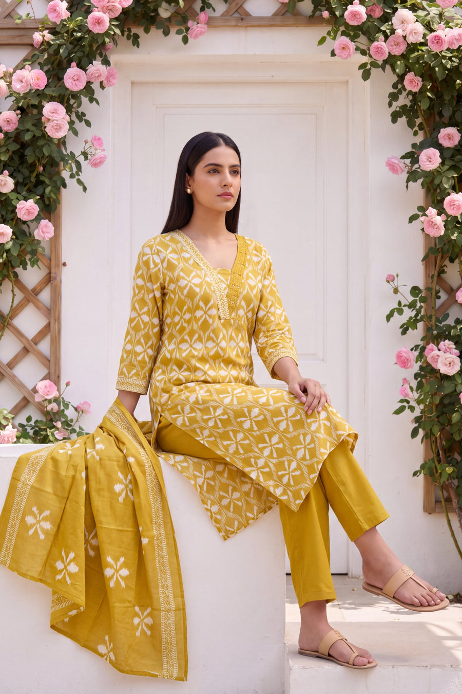 Sunbeam Glow Cotton Dupatta Set — image 2