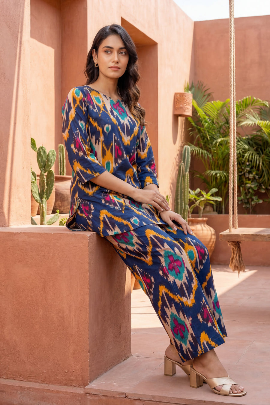 Blue Cotton Abstract Co-ord Set — image 6