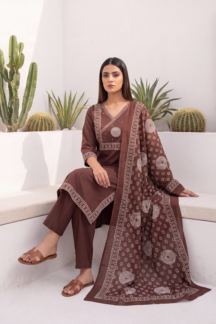 Toffee Ridge Cotton Dupatta Set — image 3
