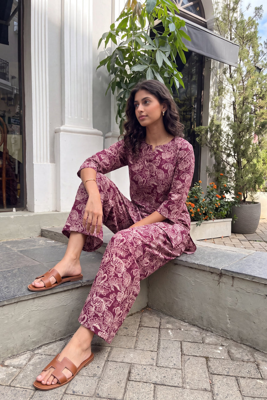 Plum Paisley Cotton Co-ord Set — image 13