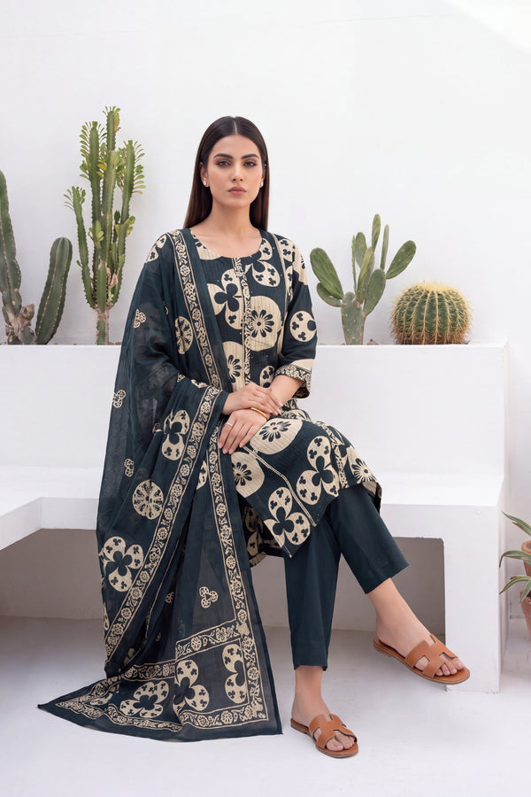 Cobalt Mist Cotton Dupatta Set