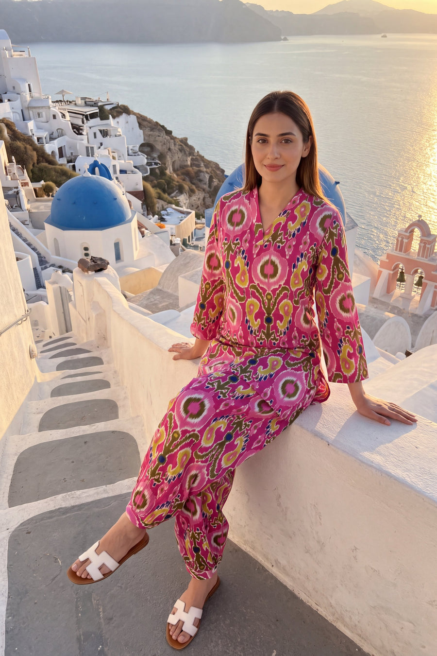 Magenta Medallion Cotton Farshi Salwar Set — image 6