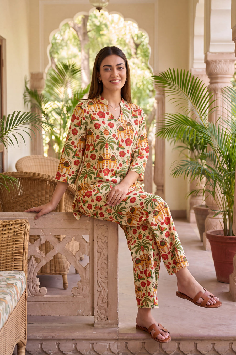 Orchard Bloom Angrakha Cotton Co-ord Set — image 8