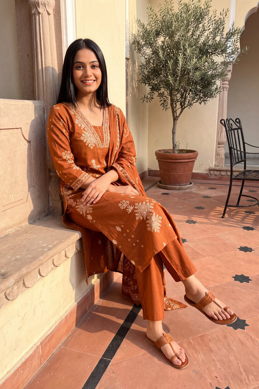 Amber Grove Cotton Dupatta Set — image 3