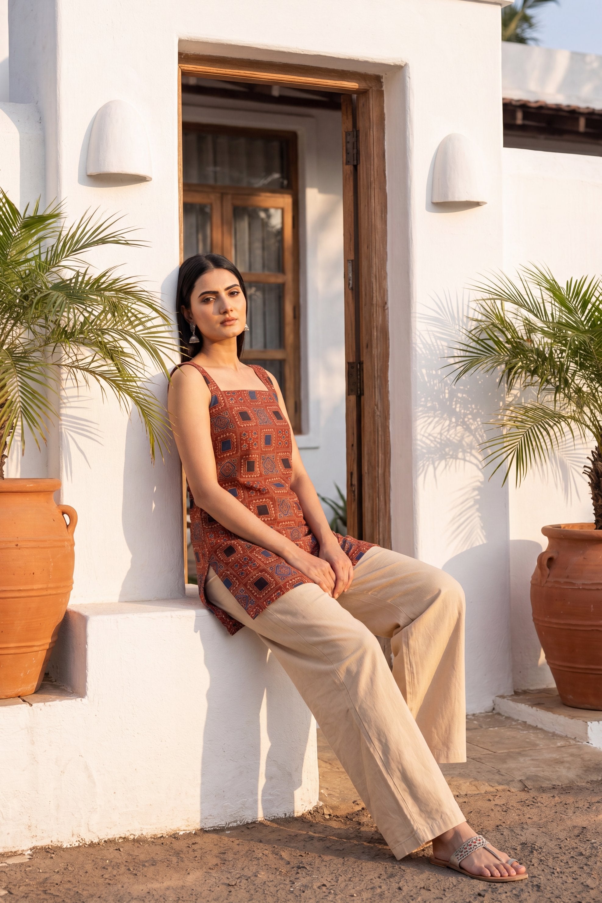 Wine Reverie Square Neck Cotton Top
