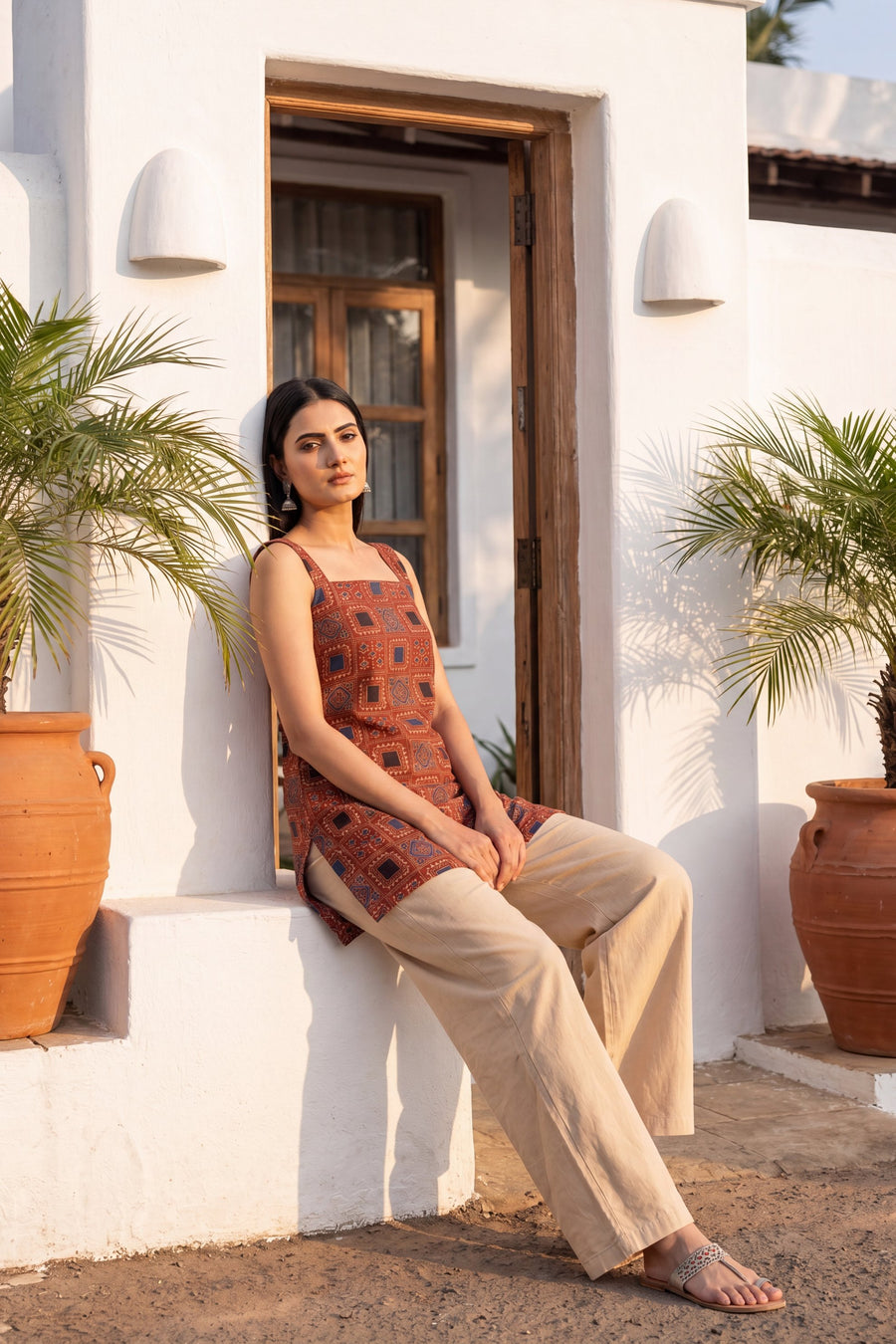 Wine Reverie Square Neck Cotton Top — image 5