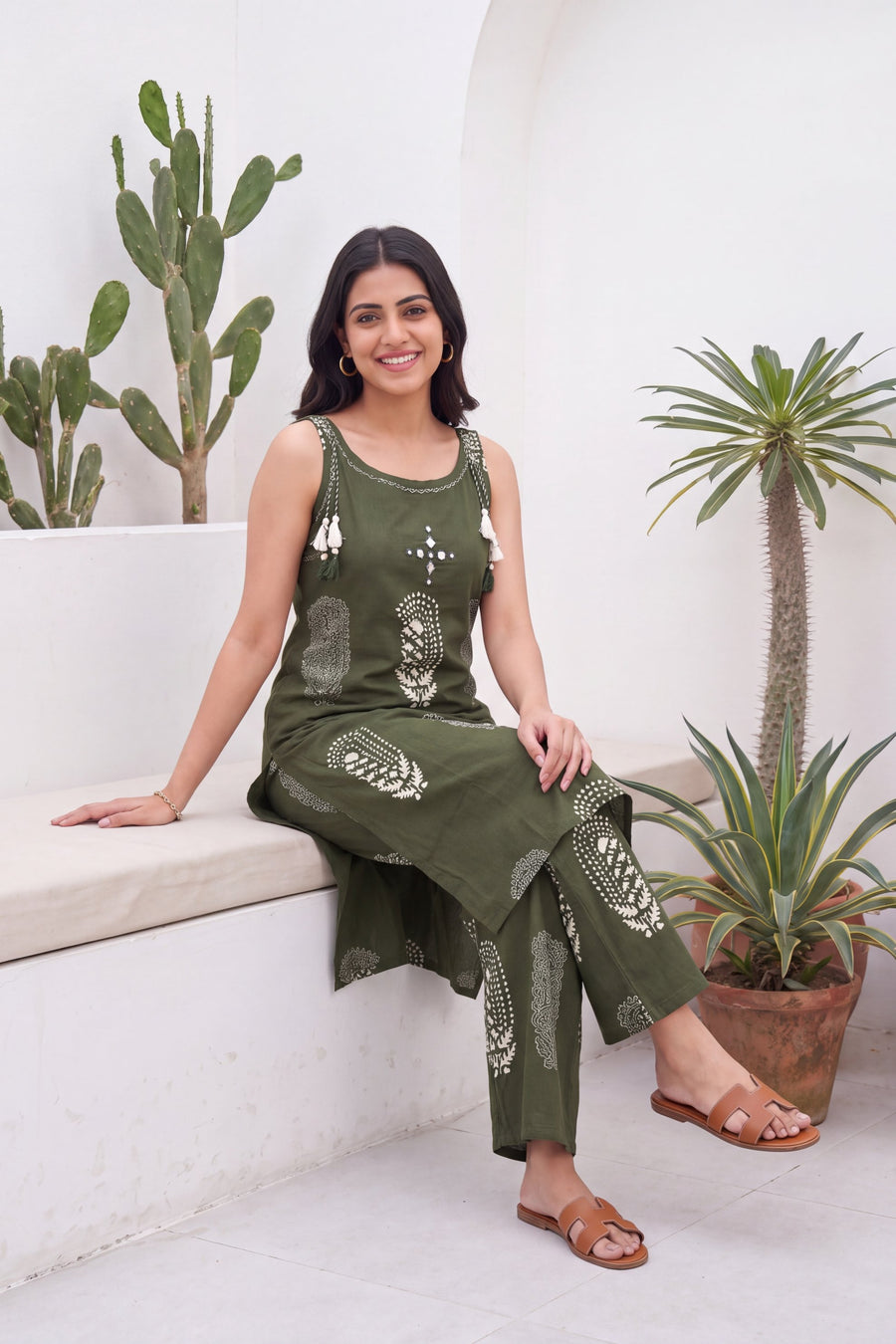 Basil Ease Sleeveless Cotton Co-ord Set — image 4