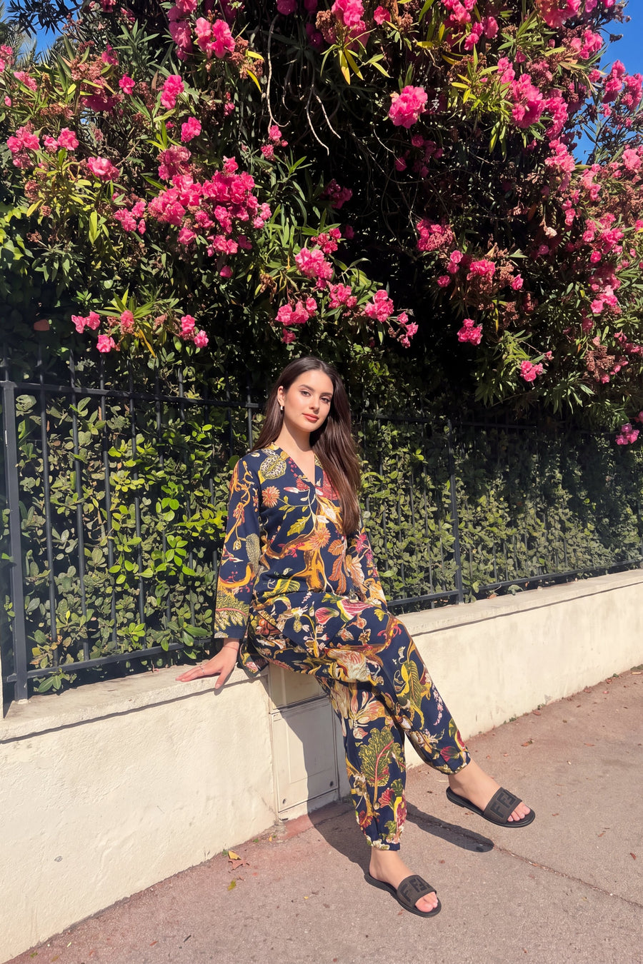 Midnight Botanica Cotton Farshi Salwar Set — image 9