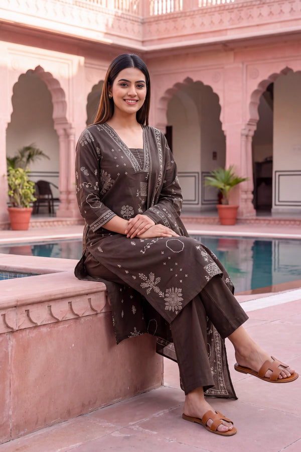 Slate Cove Cotton Dupatta Set