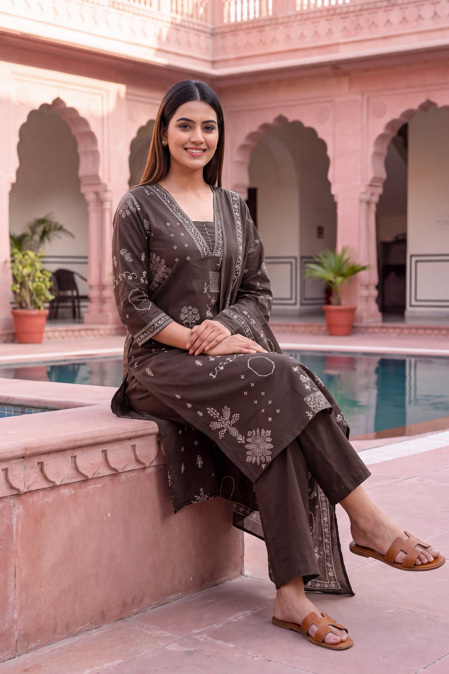 Slate Cove Cotton Dupatta Set — image 3