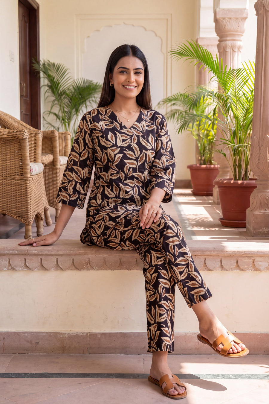 Ink Trellis Black Cotton Co-ord Set — image 5