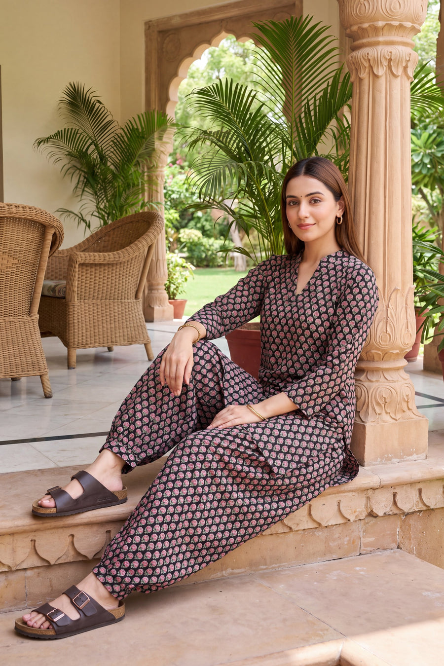 Onyx Ripple Cotton Farshi Salwar Set — image 5