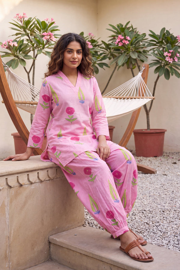 Blush Haze Cotton Farshi Salwar Set