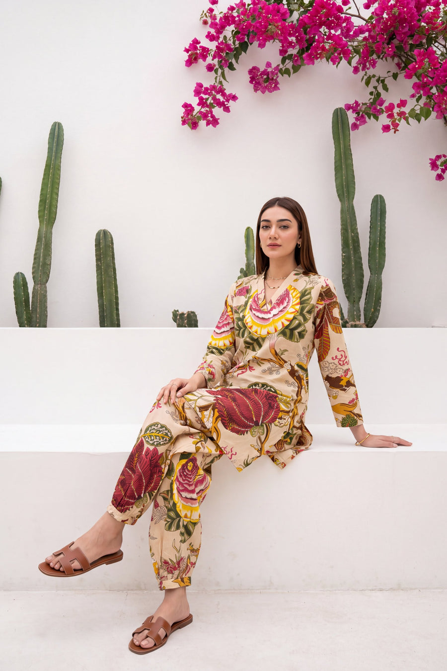 Ivory Bloom Cotton Farshi Salwar Set — image 5