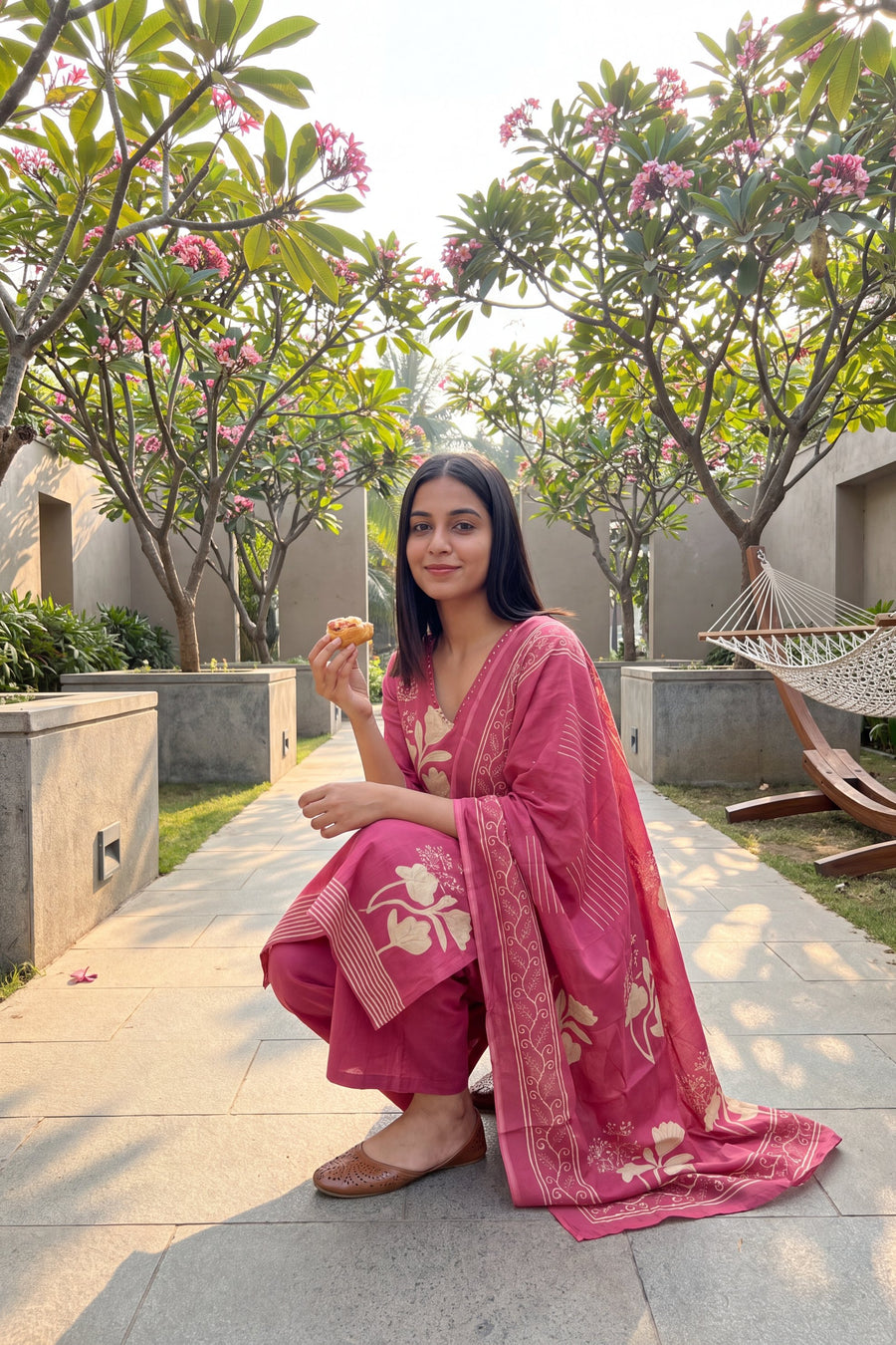 Rose Quartz Cotton Dupatta Set — image 5