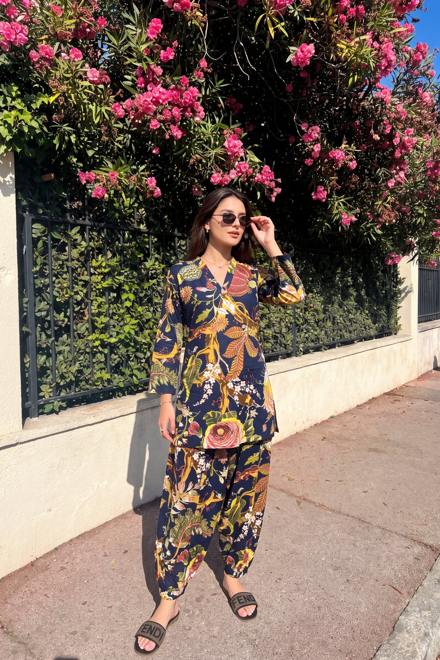 Midnight Botanica Cotton Farshi Salwar Set — image 11