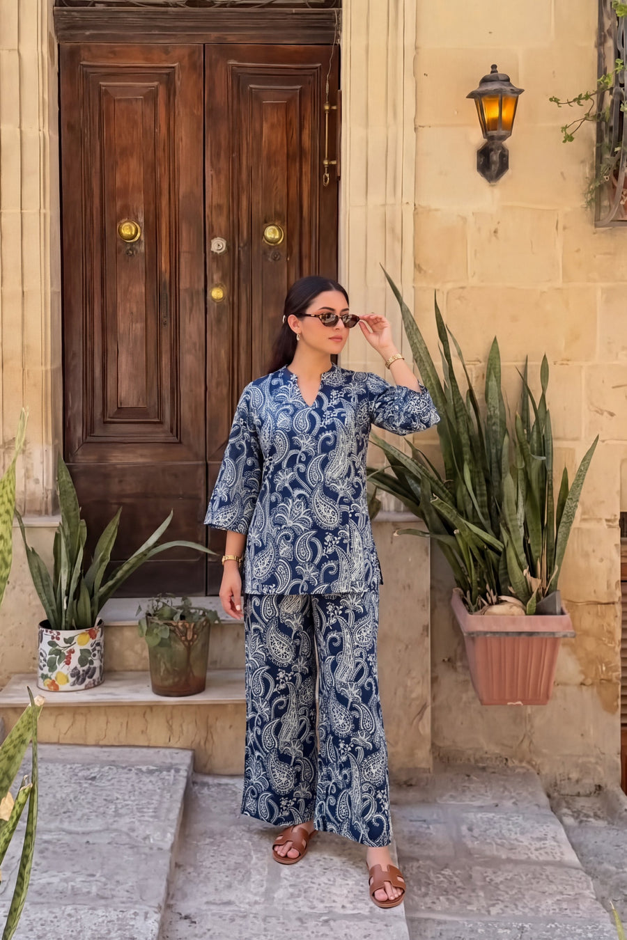 Nightfall Bloom Angrakha Cotton Co-ord Set — image 8
