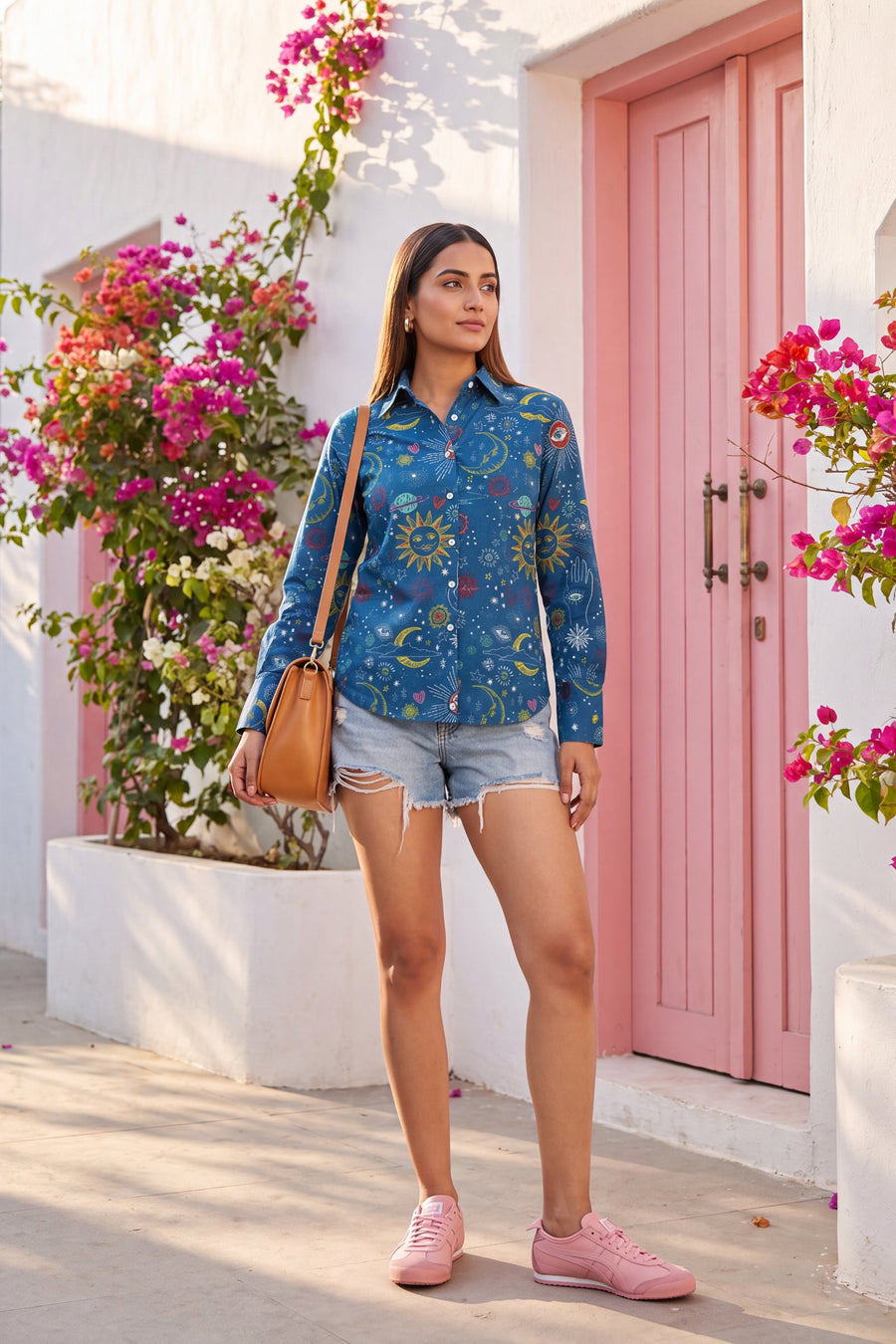 Teal Wave Cotton Shirt — image 6