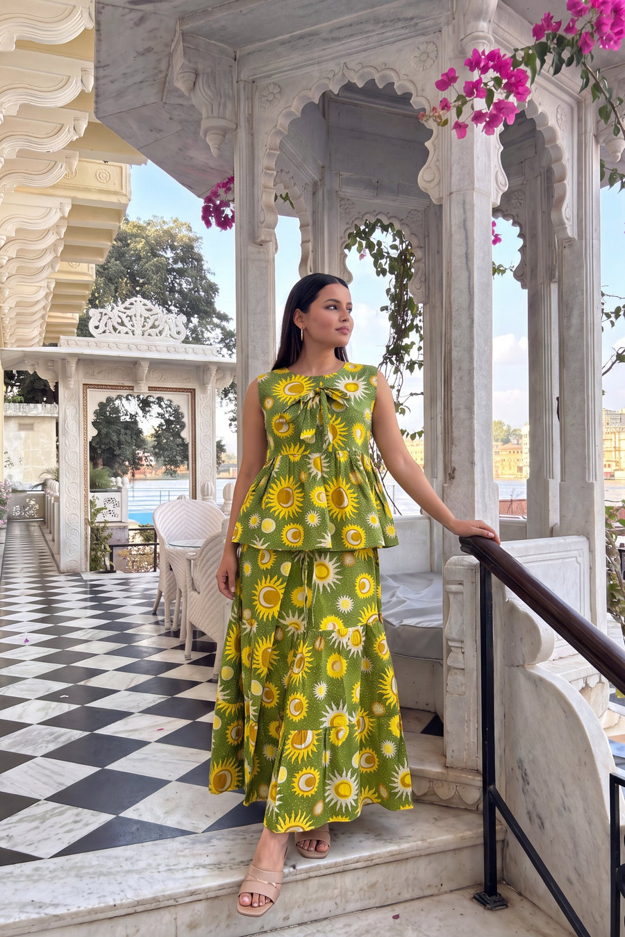 Emerald Waltz Cotton Skirt Set — image 3