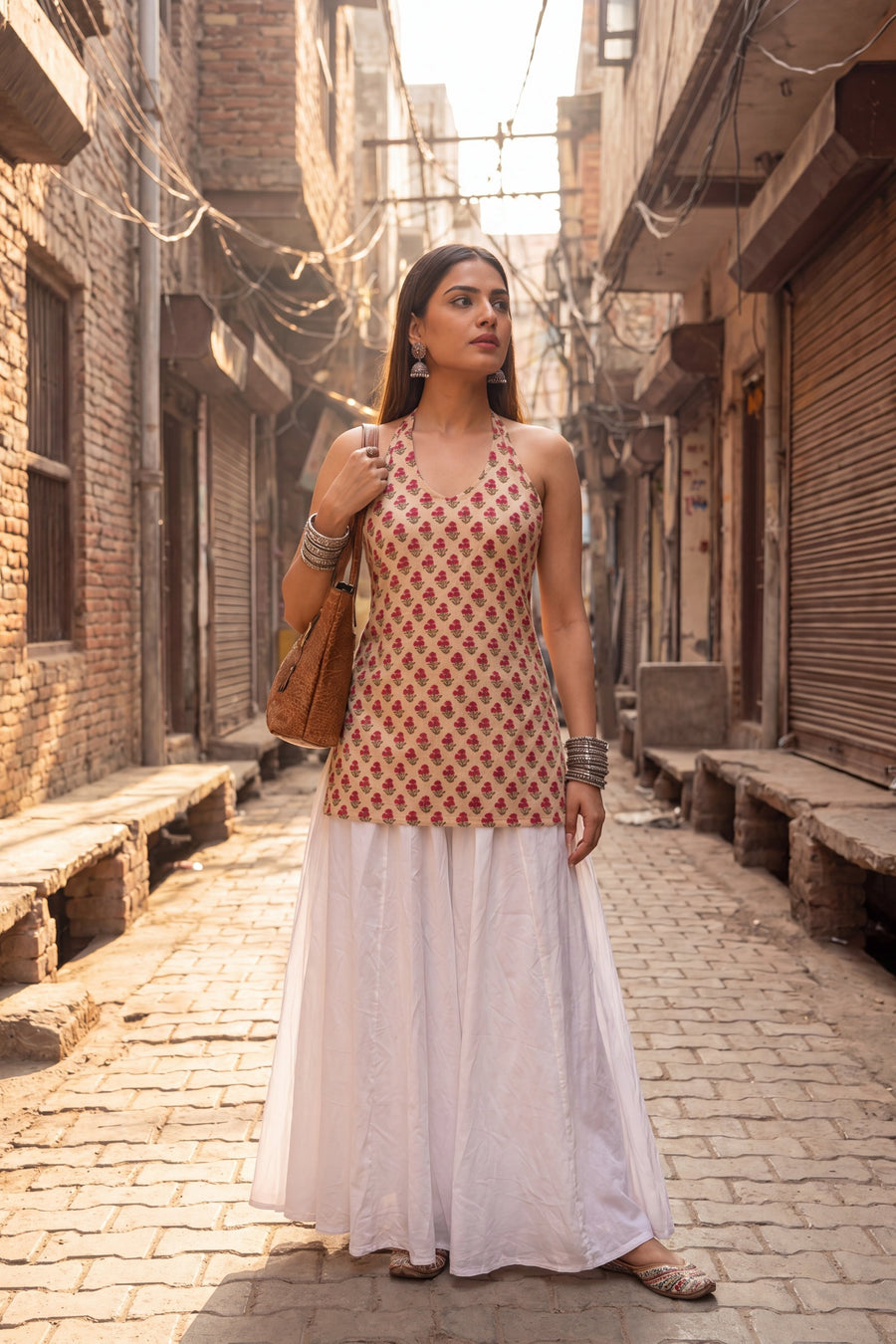 Atelier Sand Beige Halter Cotton Top — image 7
