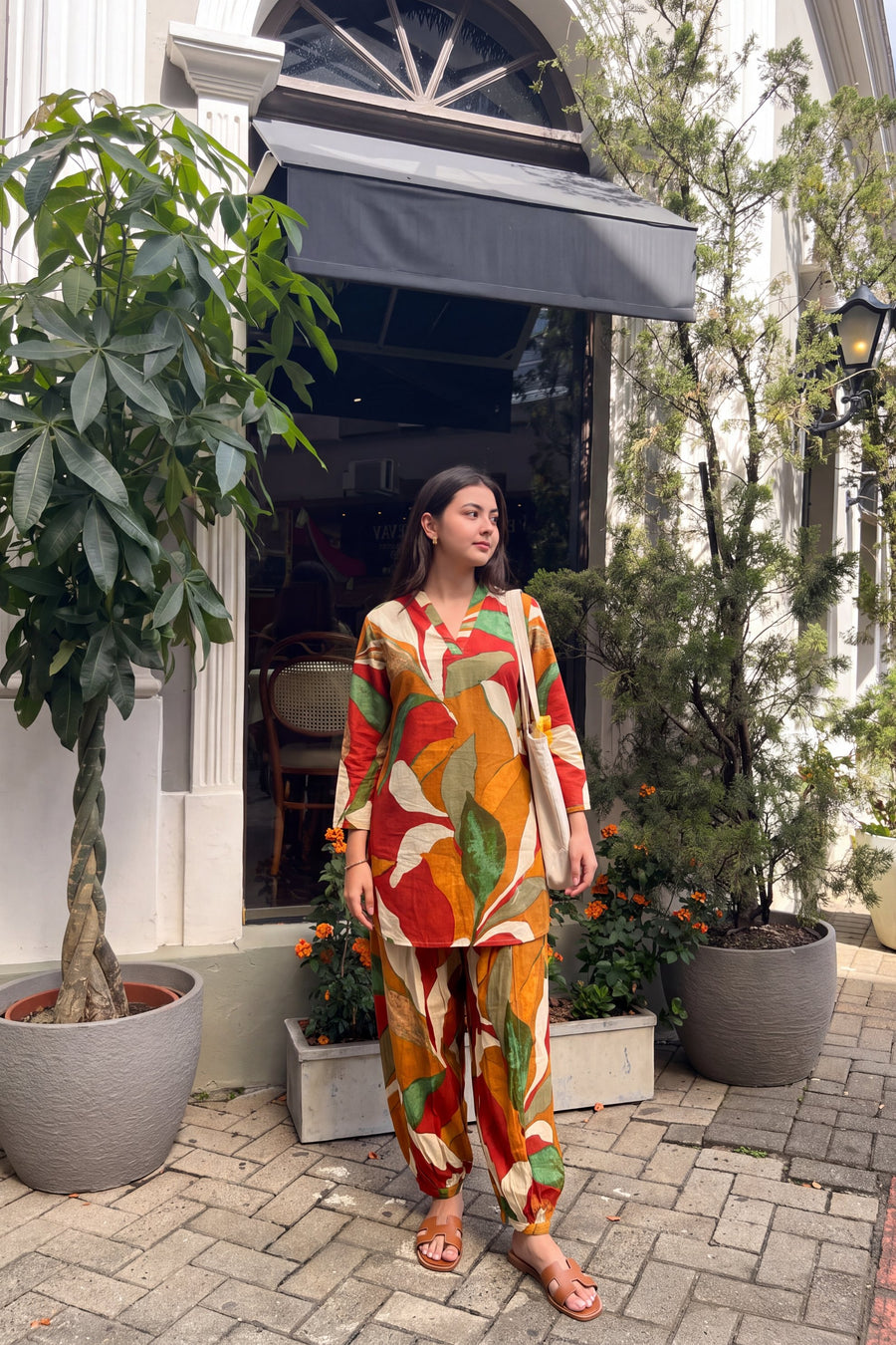 Ember Foliage Cotton Farshi Salwar Set — image 3