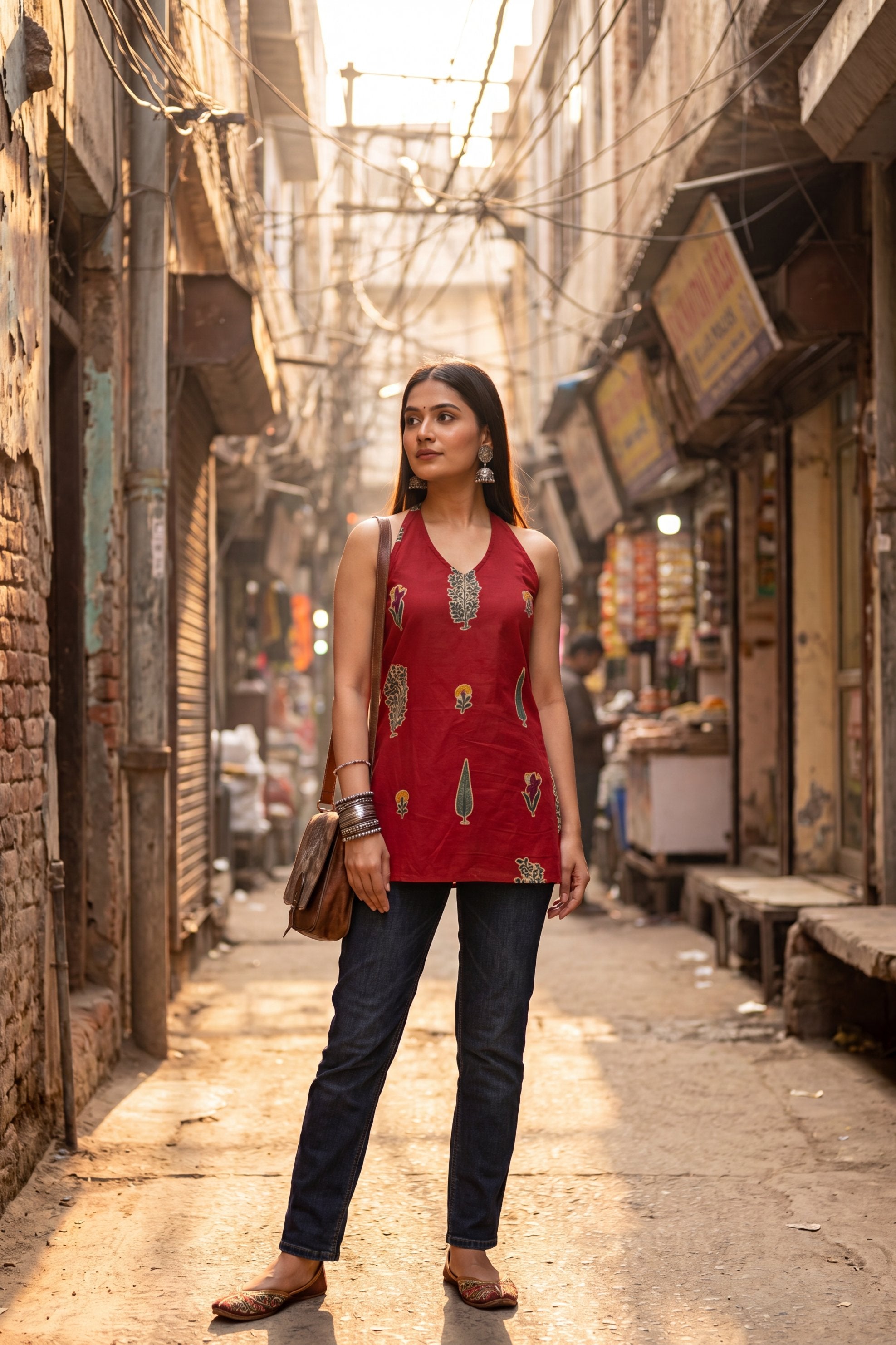 Burgundy Sonata Halter Cotton Top