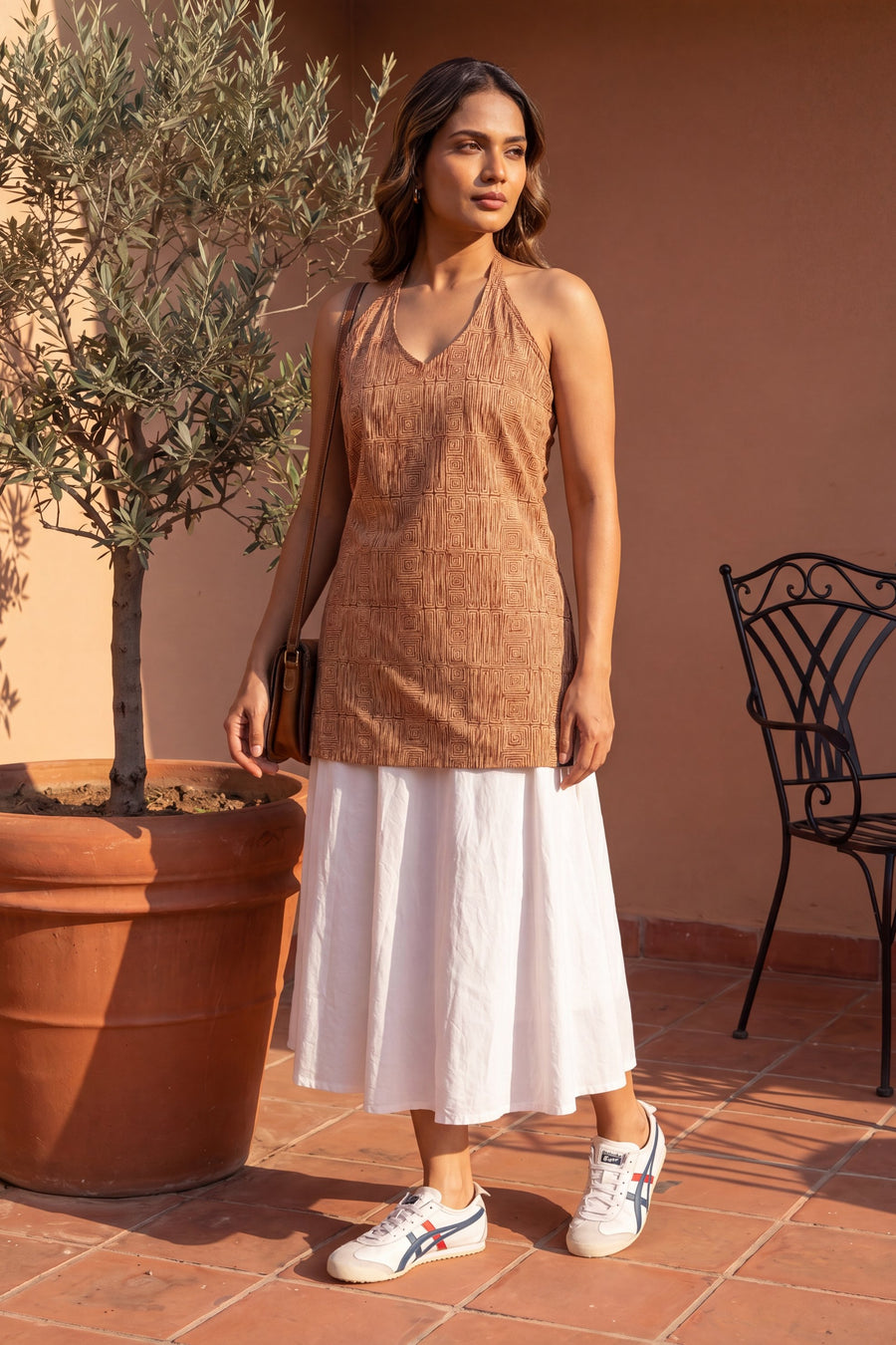 Mulberry Velvet Halter Cotton Top — image 9