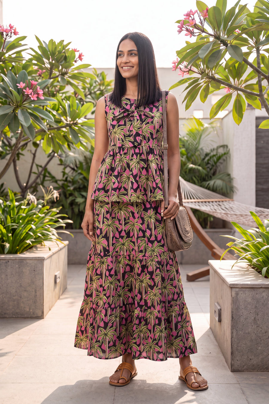 Noir Tiered Cotton Skirt Set — image 4