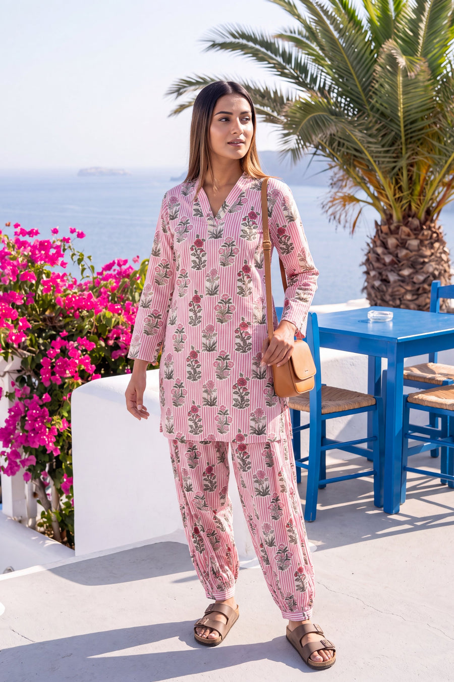 Pearl Dawn Cotton Farshi Salwar Set — image 5