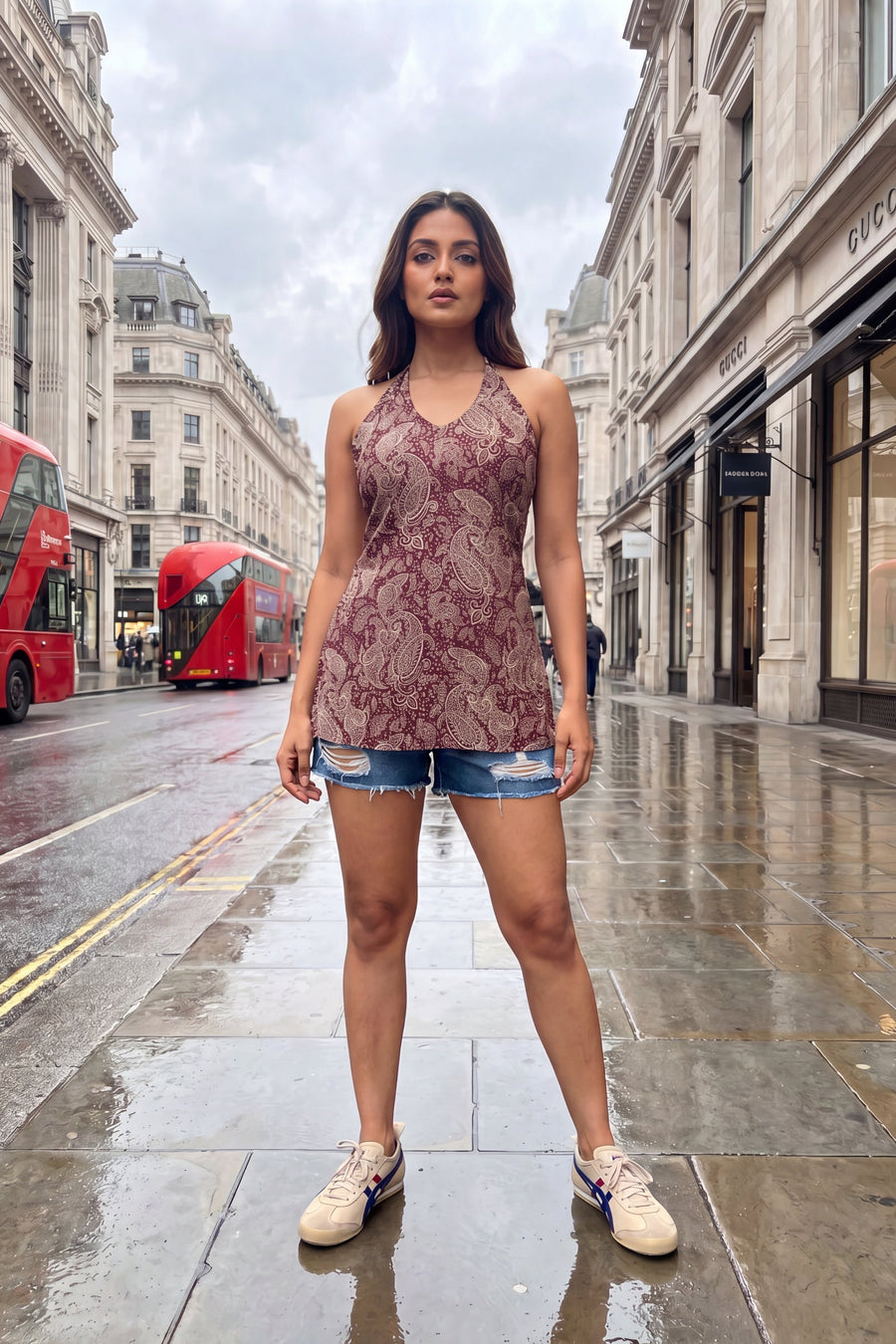 Merlot Whisper Halter Cotton Top — image 6