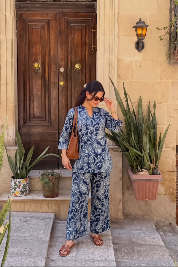 Nightfall Bloom Angrakha Cotton Co-ord Set