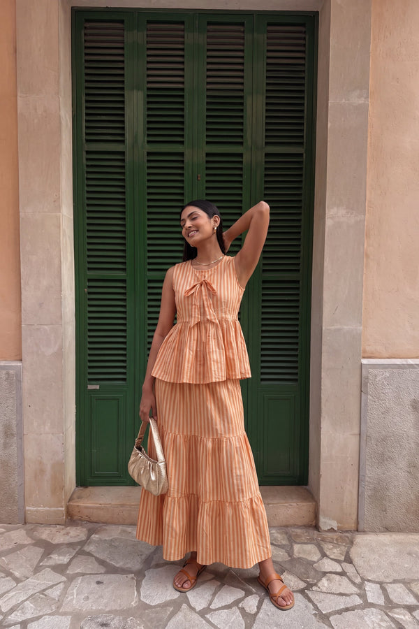 Vanilla Bloom Cotton Skirt Set