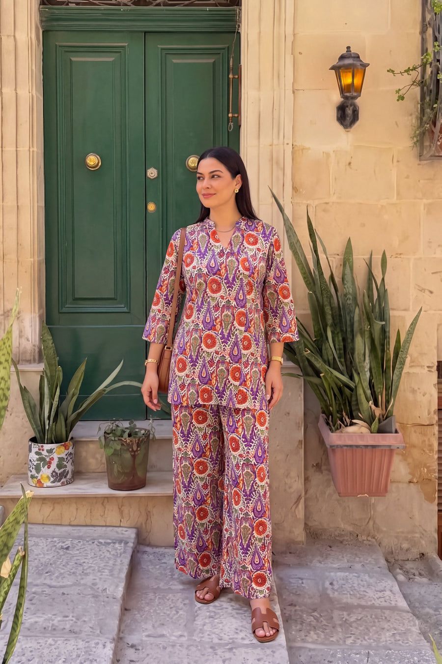 Amethyst Bloom Angrakha Cotton Co-ord Set — image 5