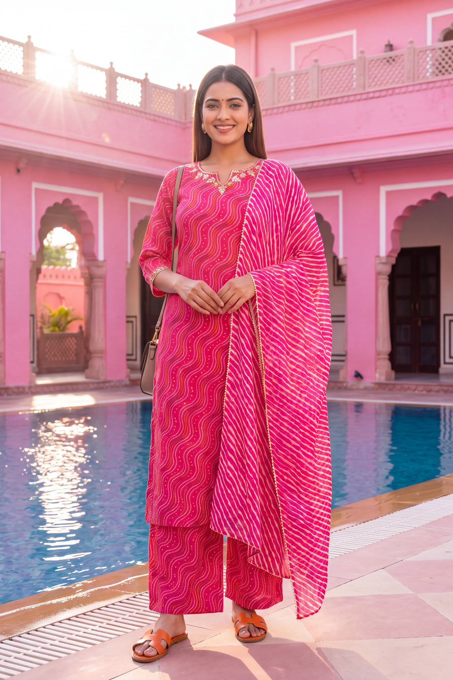 Peony Lantern Cotton Dupatta Set — image 6