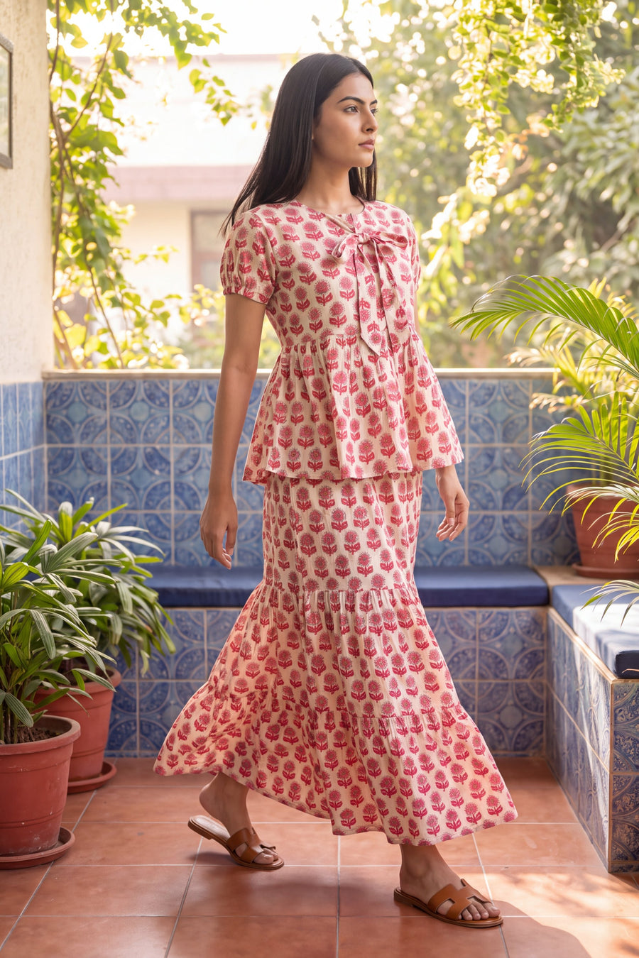 Rosebud Tiered Cotton Skirt Set — image 6