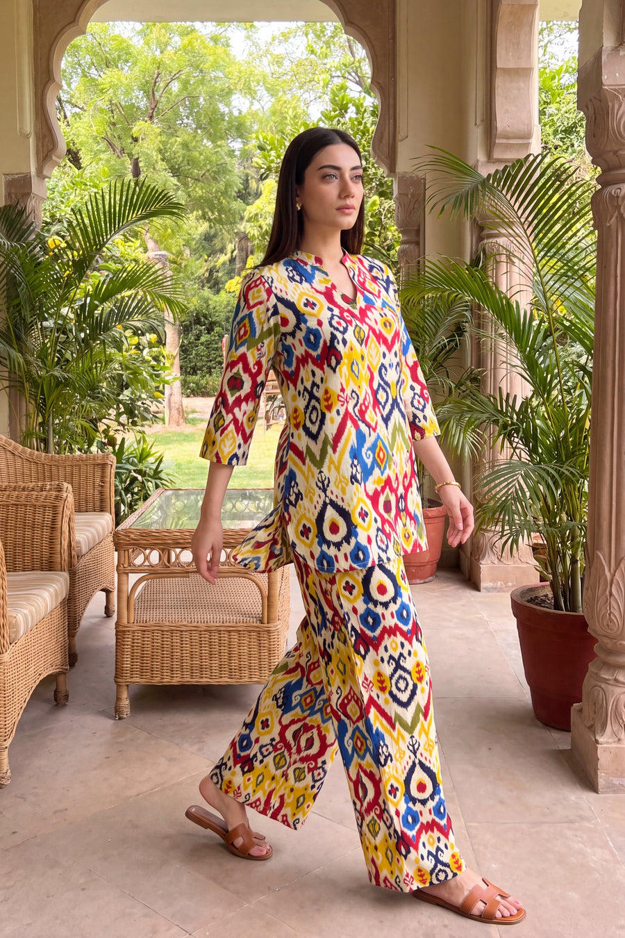 Festive Ikat Angrakha Cotton Co-ord Set — image 8
