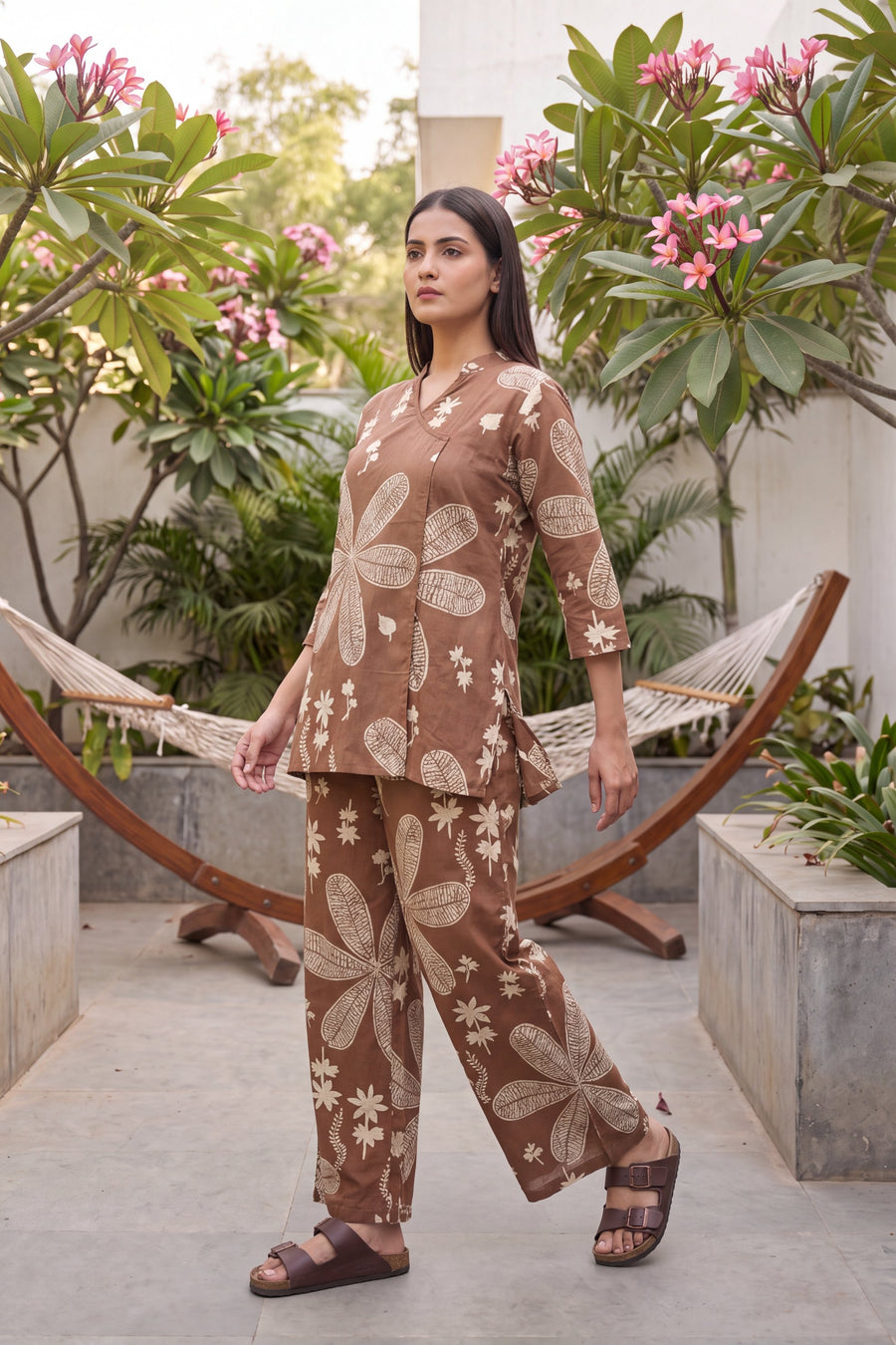 Walnut Brown Cotton Angrakha Co-ord Set — image 6