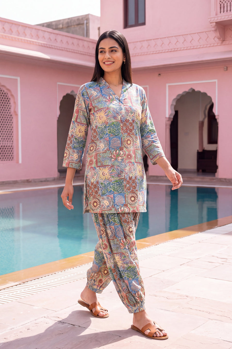 Carnival Bloom Cotton Farshi Salwar Set — image 3