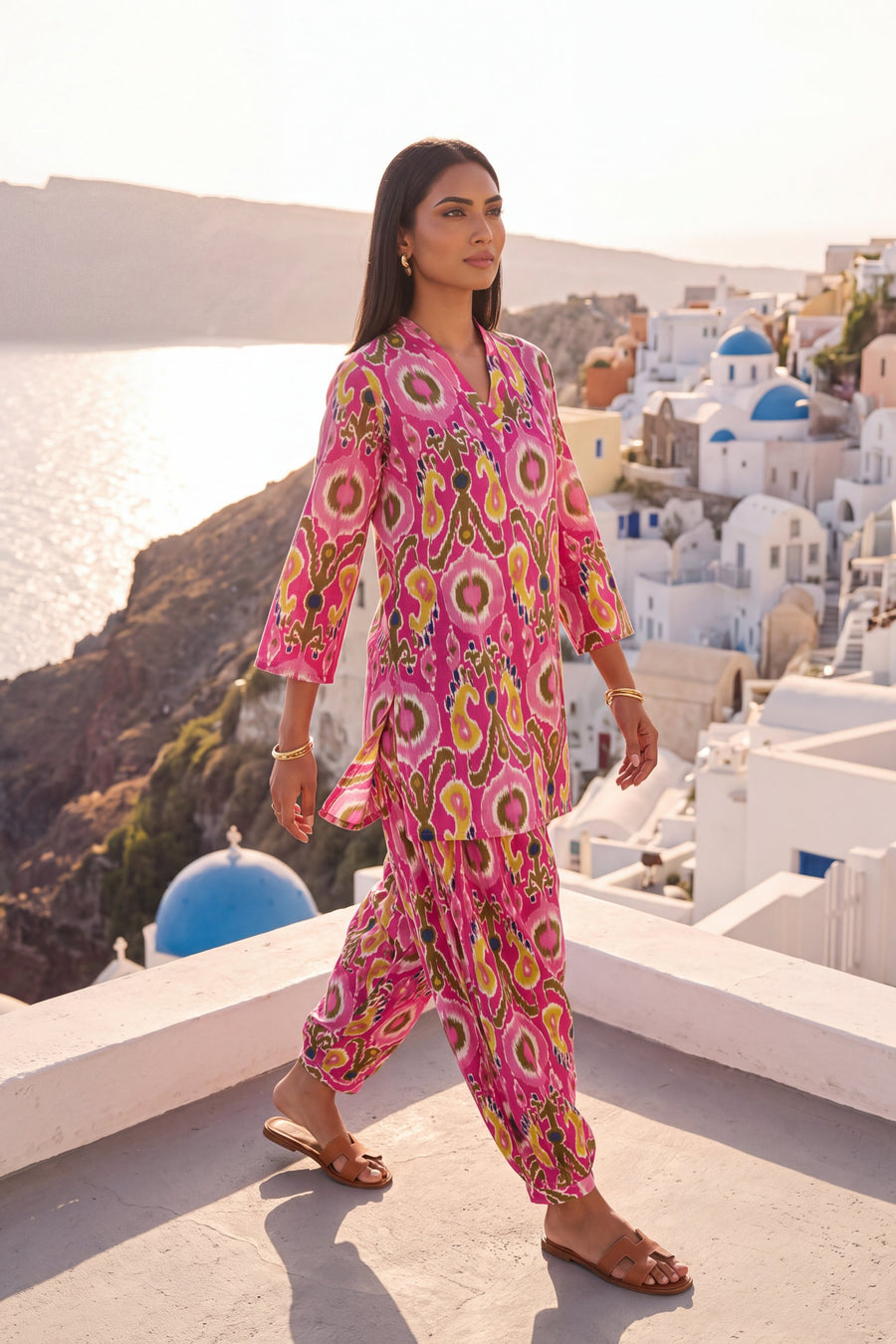 Magenta Medallion Cotton Farshi Salwar Set — image 8