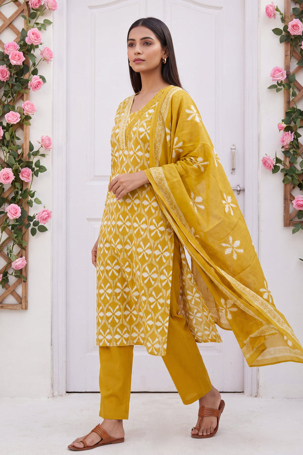 Sunbeam Glow Cotton Dupatta Set