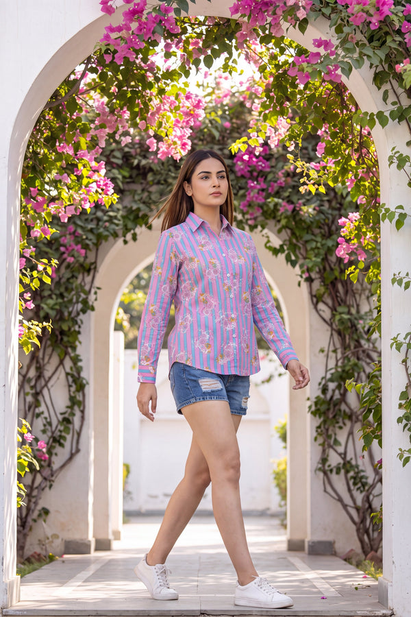 Lavender Dusk Cotton Shirt