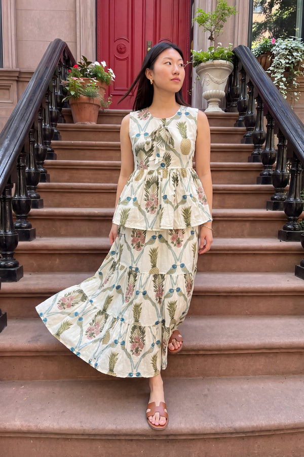 Pearl Bloom Cotton Skirt Set