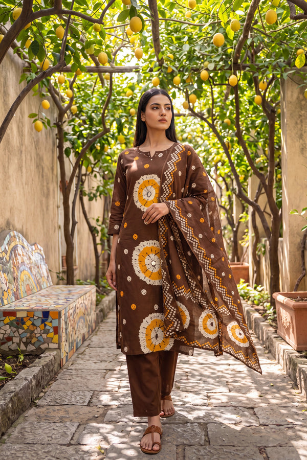 Hazel Trail Cotton Dupatta Set
