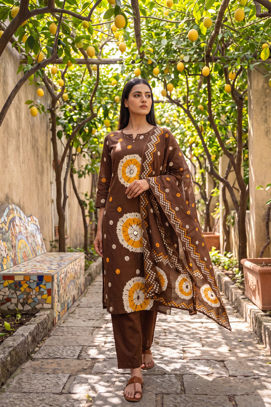 Hazel Trail Cotton Dupatta Set — image 4