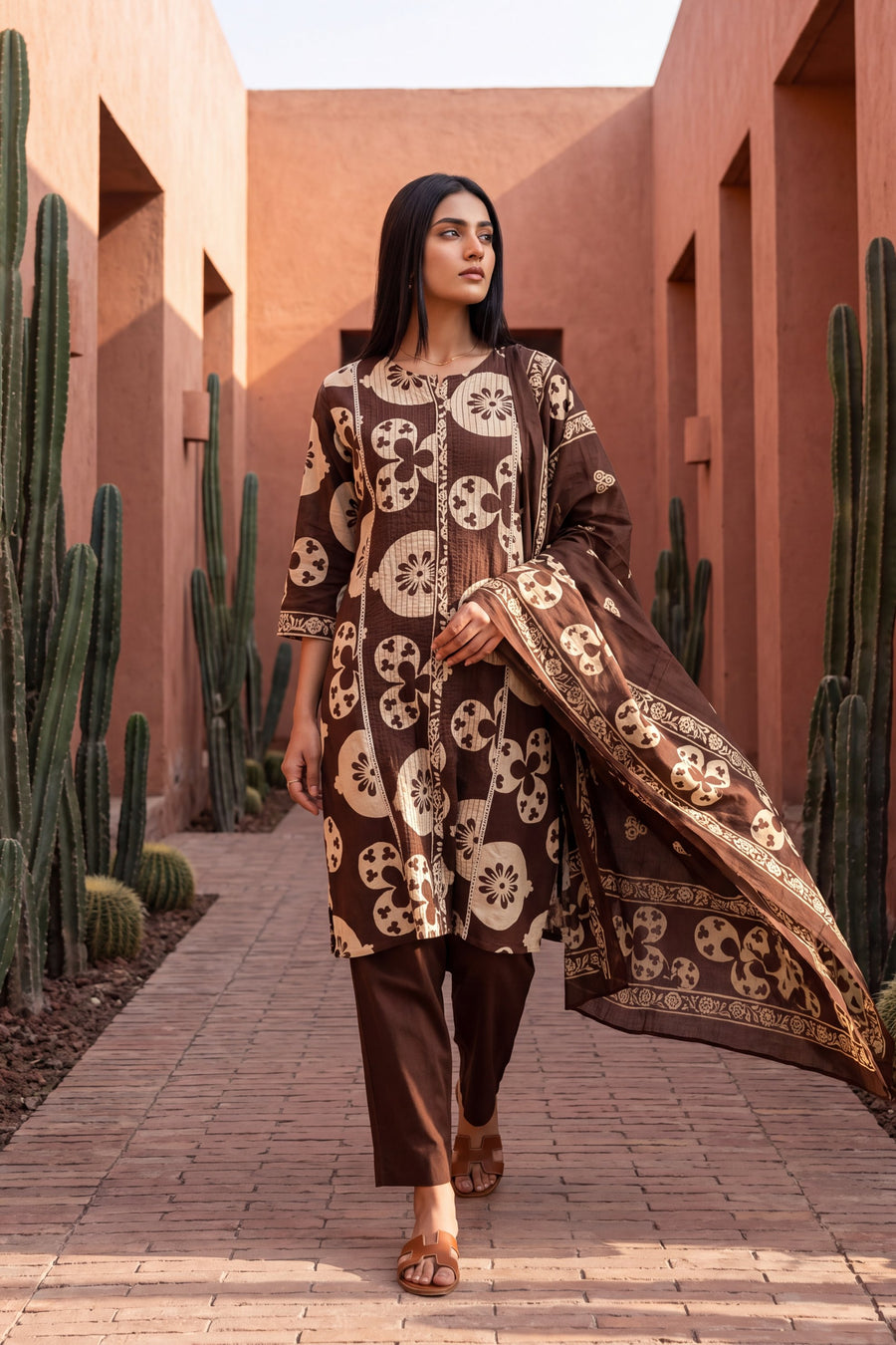 Cocoa Dune Cotton Dupatta Set — image 4